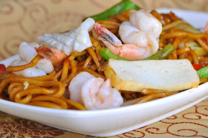 Seafood Fried Noodles with Pineapple